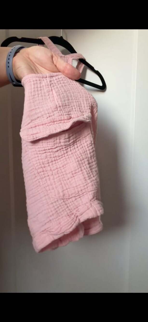 Sweet Butterfly Pink Muslin Cotton Gauze Shortalls Romper Size 4T_K12 - Picture 3 of 8